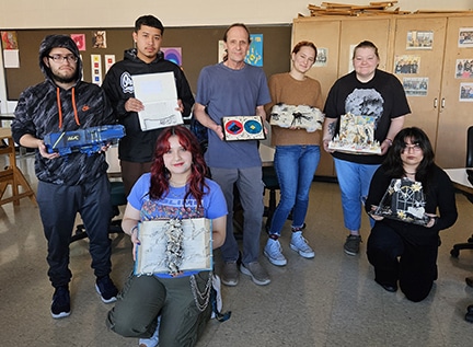 students-display-their-3D-2D-altered-book-projects