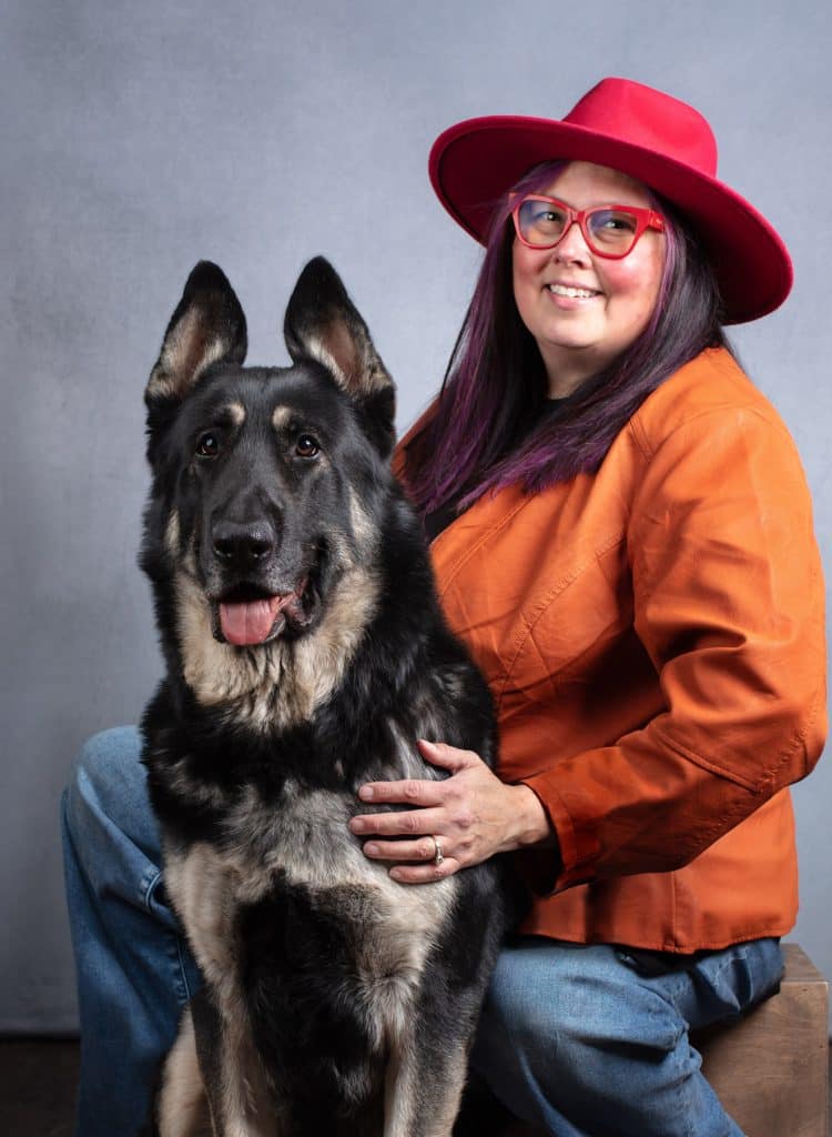 Julie-with-her-dog