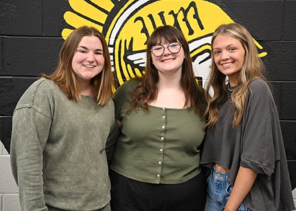 West Marshall from left to right Delana Smith, Lily Nichols, and Alina Goldie.